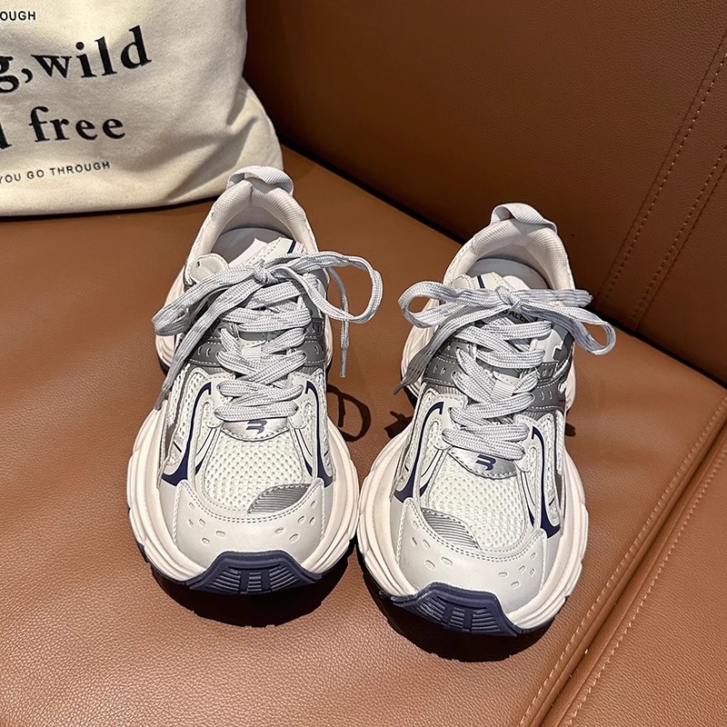Ženske tenisice tipa dad shoes s prozračnim gornjim dijelom i debelim potplatom za povećanje visine, svakodnevne sportske tenisice 2024