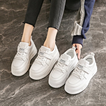 Jesen 2024 nove bijele tenisice za žene, platforme, mid-top casual, korejskog stila