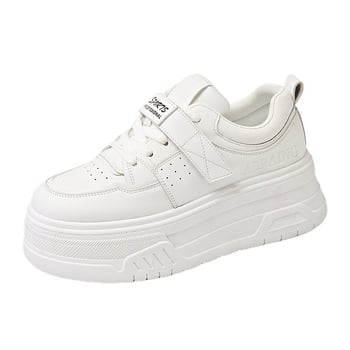 Jesen 2024 nove bijele tenisice za žene, platforme, mid-top casual, korejskog stila