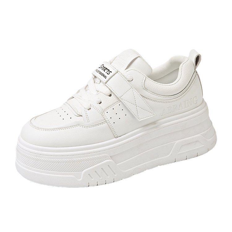 Jesen 2024 nove bijele tenisice za žene, platforme, mid-top casual, korejskog stila