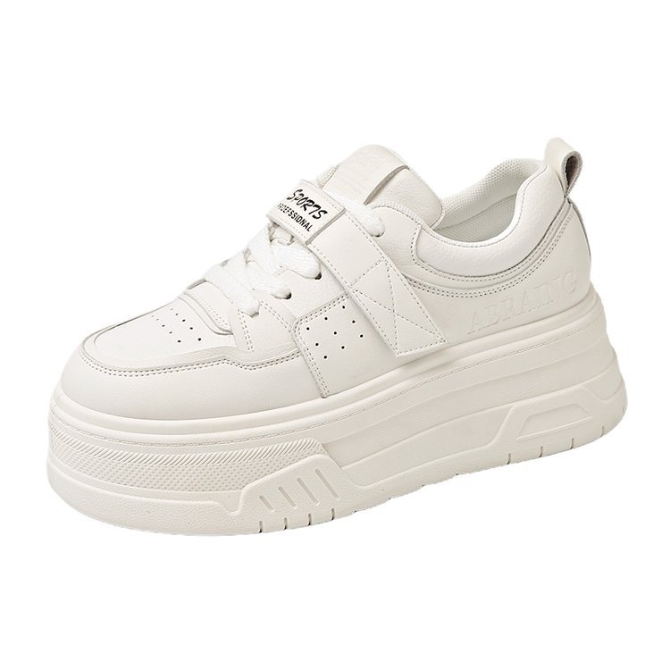 Jesen 2024 nove bijele tenisice za žene, platforme, mid-top casual, korejskog stila