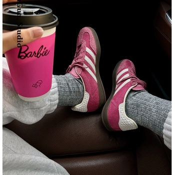 Strawberry Bear ružičaste ženske casual sportske tenisice, niski profil, vezanje, udobne za sve sezone