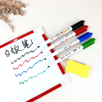 Χρωματιστό σετ μαρκαδόρων λευκής επιφάνειας για παιδιά με ενσωματωμένη σβήστρα, 4+1 σετ για διδασκαλία σε αίθουσες συνεδριάσεων