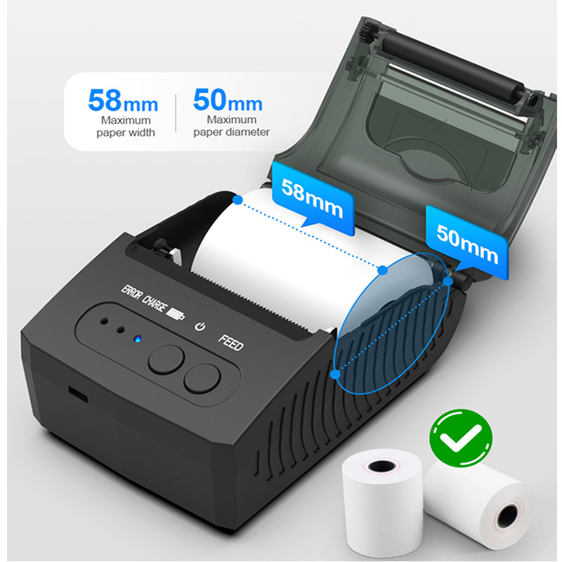 58 mm džepni Bluetooth termalni pisač za račune i bar kodove, ispis zaliha za prekograničnu trgovinu