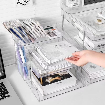 Prozirni stolni organizator za dokumente – 4-slojni, za knjige i A4 papir