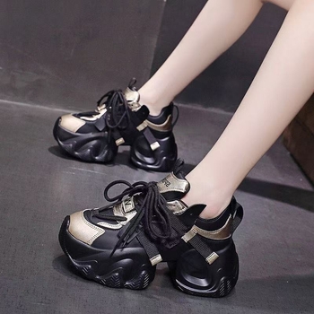 Ženske tenisice u stilu dad shoes s blokovima boja, 8 cm debeli potplat, lagane i svestrane