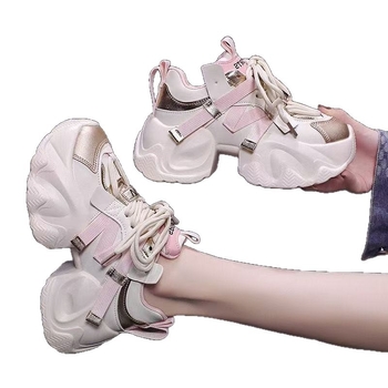 Ženske tenisice u stilu dad shoes s blokovima boja, 8 cm debeli potplat, lagane i svestrane