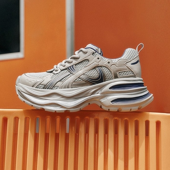 Ženske dad shoes 2025 jesen: koža, debela potplat, mrežasti gornji dio, lagane, povećavaju visinu, prozračne, svakodnevne sportske tenisice