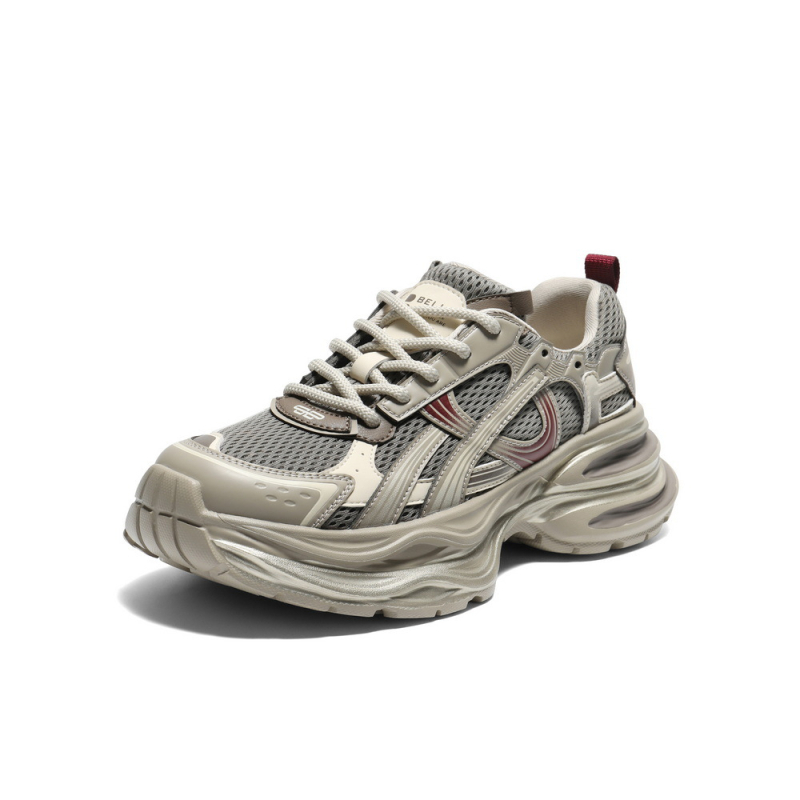 Ženske dad shoes 2025 jesen: koža, debela potplat, mrežasti gornji dio, lagane, povećavaju visinu, prozračne, svakodnevne sportske tenisice