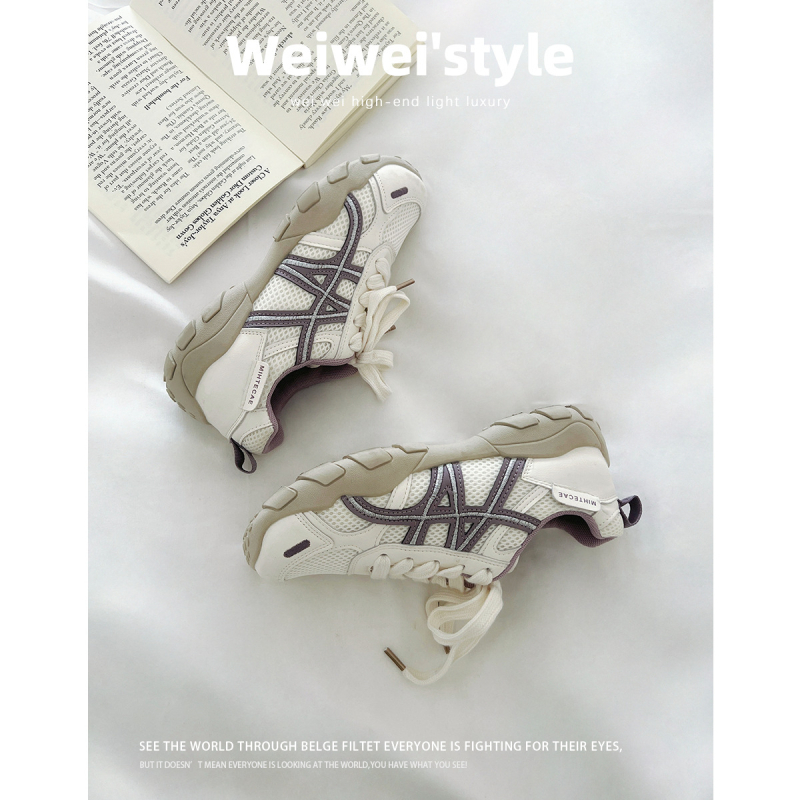 Ženske mrežaste tenisice s vezicama, korejskog stila, model 680-1, s debelim potplatom