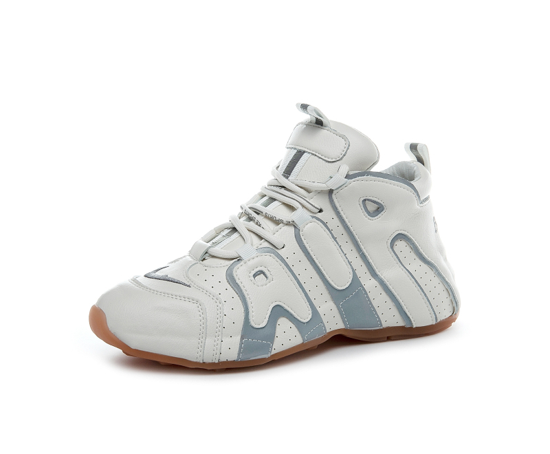 cc&vv Pantofi sport dama din piele cu talpă groasă – toamnă/iarnă 2020, stil coreean, bloc de culori, mid-top, vârf rotund, talpă din cauciuc, căptușeală din piele