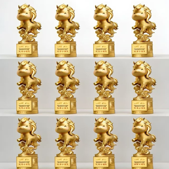 Prilagođeni dječji trofej od metala i smole s kristalnim efektom za Godinu konja – nagrada za plesno natjecanje