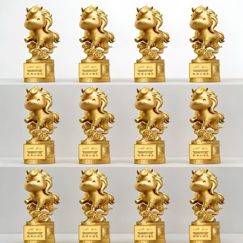 Prilagođeni dječji trofej od metala i smole s kristalnim efektom za Godinu konja – nagrada za plesno natjecanje