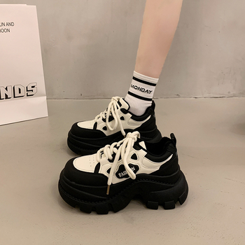 Pantofi sport pentru femei, platformă groasă, albi, pentru toamnă-iarnă 2025