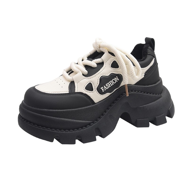 Pantofi sport pentru femei, platformă groasă, albi, pentru toamnă-iarnă 2025