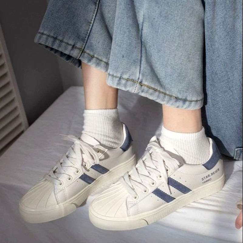 Ženske tenisice s shell toe, bijele, udobne svakodnevne cipele za proljeće 2025