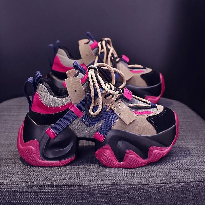 Pantofi de damă cu talpă groasă 2026 – sneakers casual ușoare pentru primăvară-vară