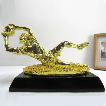 Trofeu pentru portar din rășină electroplacată, ornament pentru premii fotbal și decor de casă