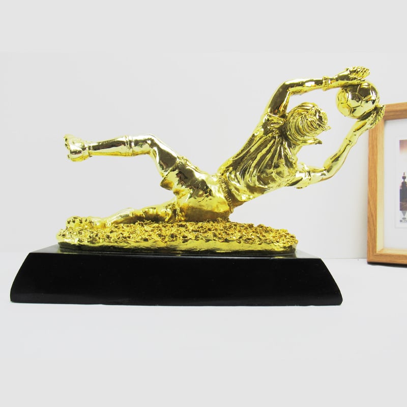Trofeu pentru portar din rășină electroplacată, ornament pentru premii fotbal și decor de casă