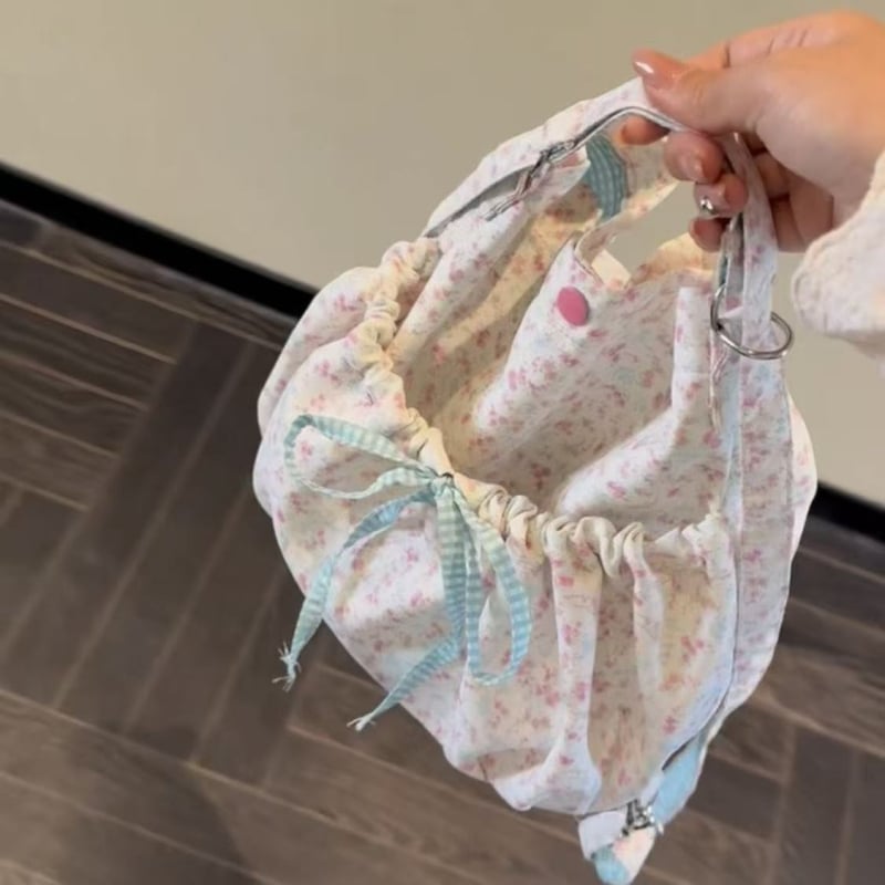 Cvjetna proljetno-ljetna ženska torba s plisiranom mašnicom, ruksak, torba preko ramena i crossbody, višenamjenska za svakodnevnu upotrebu