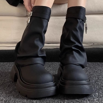 Ženske kratke čizme za jesen/zimu, moderan casual retro stil s debelim potplatom