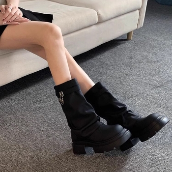 Ženske kratke čizme za jesen/zimu, moderan casual retro stil s debelim potplatom
