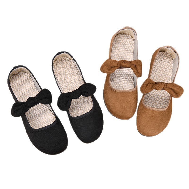 Ženske jesenske platnene cipele s mašnicom, zatvorenim prstom, slip-on, udobne i prozračne