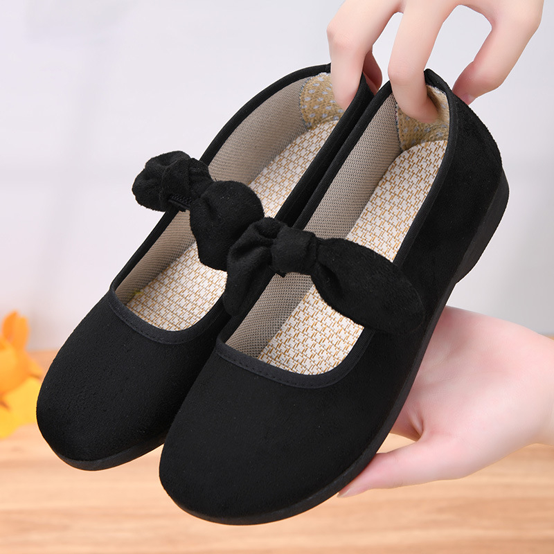 Ženske jesenske platnene cipele s mašnicom, zatvorenim prstom, slip-on, udobne i prozračne