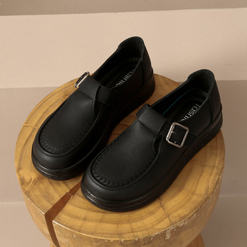 Kožni gornji dio slip-on cipela za srednje i starije žene, proljetno-ljetne casual outdoor obuće, niski potpetica, udobne cipele za mamu