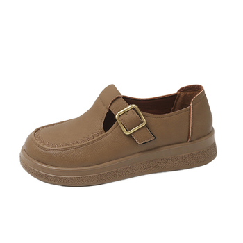 Kožni gornji dio slip-on cipela za srednje i starije žene, proljetno-ljetne casual outdoor obuće, niski potpetica, udobne cipele za mamu