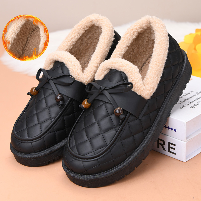 Ženske zimske cipele od pamuka s krznom unutrašnjosti, debeli slip-on loaferi, topli i udobni s ravnom potplatom