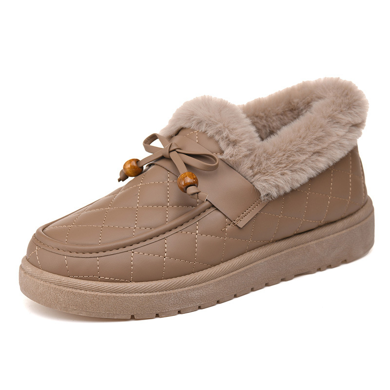 Ženske zimske cipele od pamuka s krznom unutrašnjosti, debeli slip-on loaferi, topli i udobni s ravnom potplatom