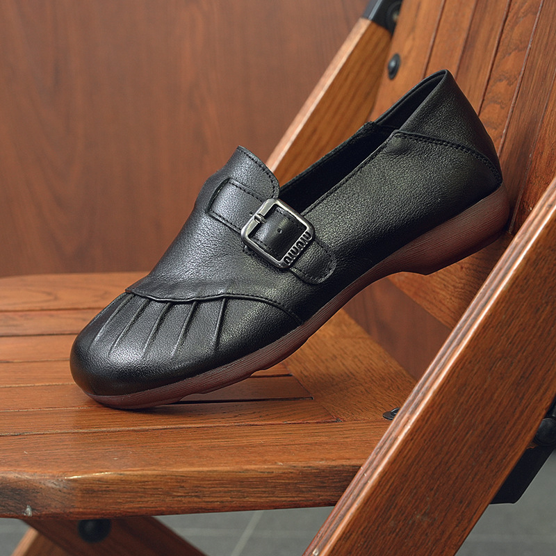 Ženske slip-on cipele od prve kože, mekana potplata, retro stil, protuklizne, svakodnevna upotreba