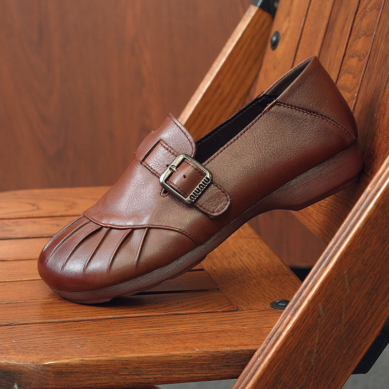 Ženske slip-on cipele od prve kože, mekana potplata, retro stil, protuklizne, svakodnevna upotreba