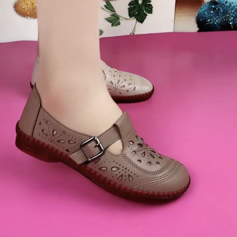 Retro ženske sandale s prozračnom mekom sole i niskim klinom, ljeto 2025, svakodnevne obuće