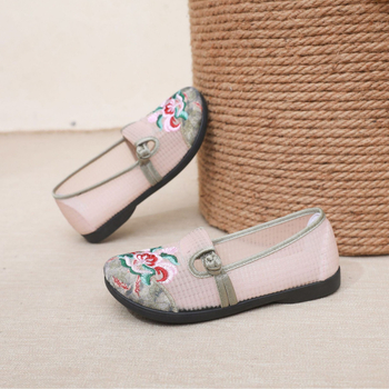 Etničkog stila brodirane slip-on cipele, ljetne mrežaste, prozračna, mekana potplata, za žene