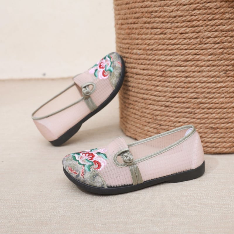 Etničkog stila brodirane slip-on cipele, ljetne mrežaste, prozračna, mekana potplata, za žene