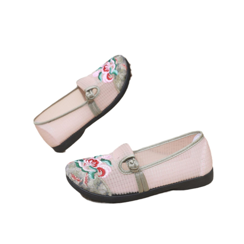 Etničkog stila brodirane slip-on cipele, ljetne mrežaste, prozračna, mekana potplata, za žene