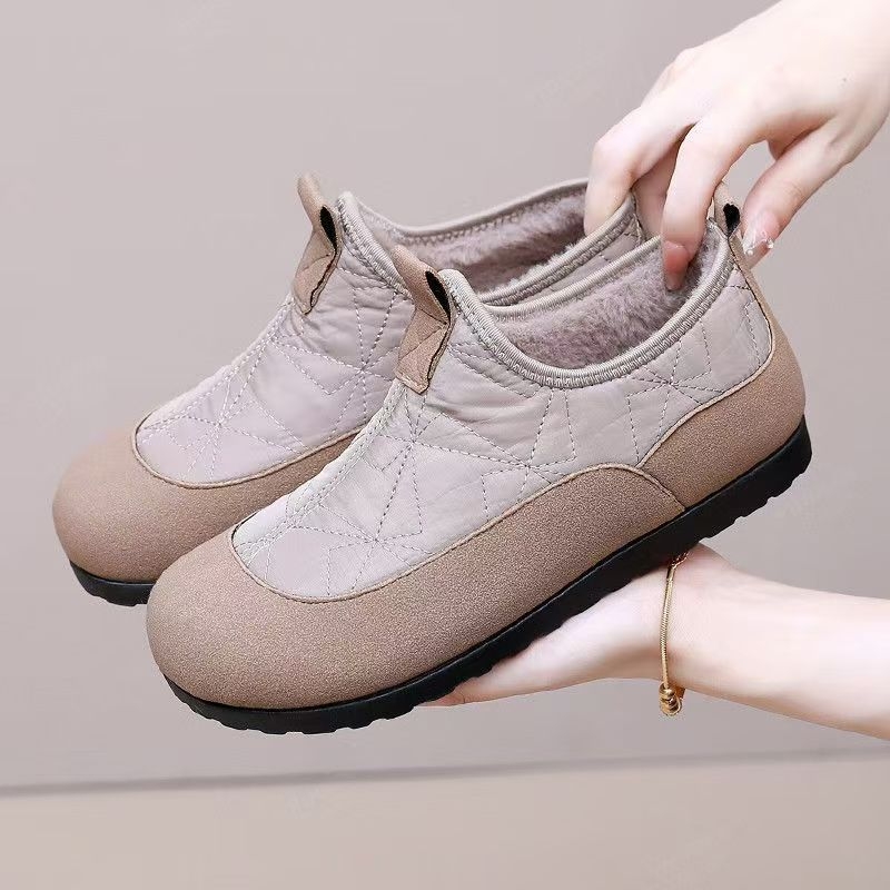 Ženske zimske slip-on cipele od umjetne kože s podstavom od umjetnog krzna, mek potplat, protuklizne kratke čizme.