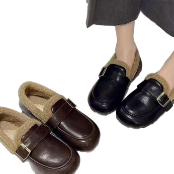 Li Guiren 2025 есенно-зимни пухени slip-on обувки с катарами, топло подплатени памучни обувки