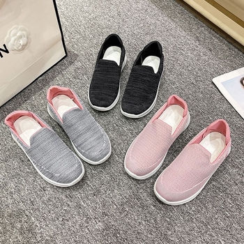 Unisex slip-on tenisice s kvadratnim nosom, flyknit gornji dio, prozračan protuklizni potplat