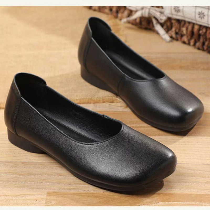 Ženske kožne ravne cipele s mekanim potplatom, velike veličine, retro stil, casual obuća za proljeće