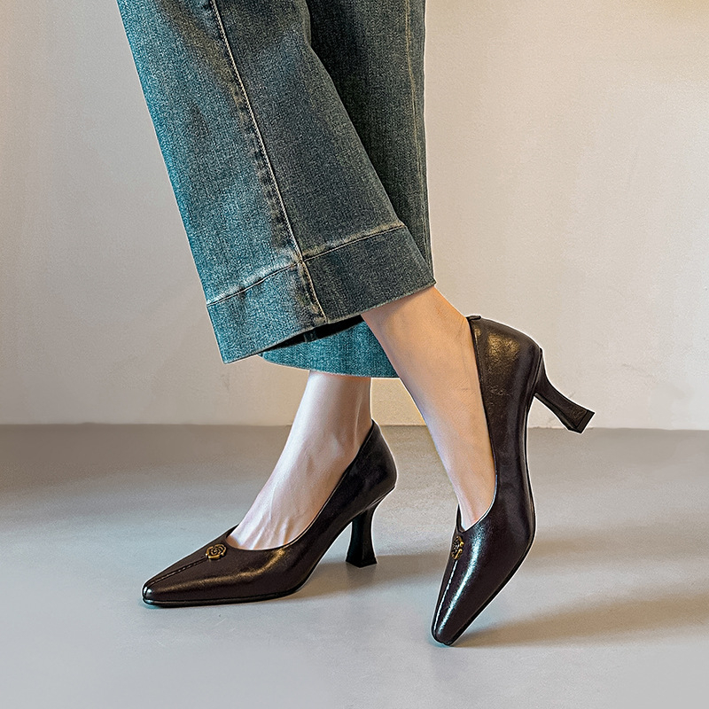 Camellia 2026 Novi Stil Cipele s Oštrim Nosom, Slip-On, Visoke Potpetice