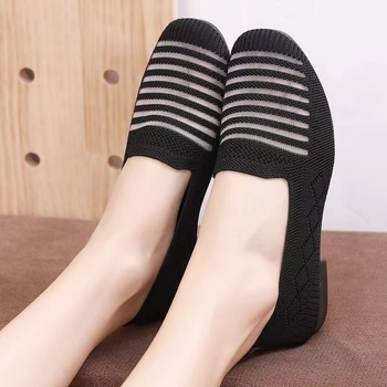 Ženske ljetne slip-on cipele od prozračne mrežaste tkanine, perforirani dizajn, ravna potplata za udoban hod