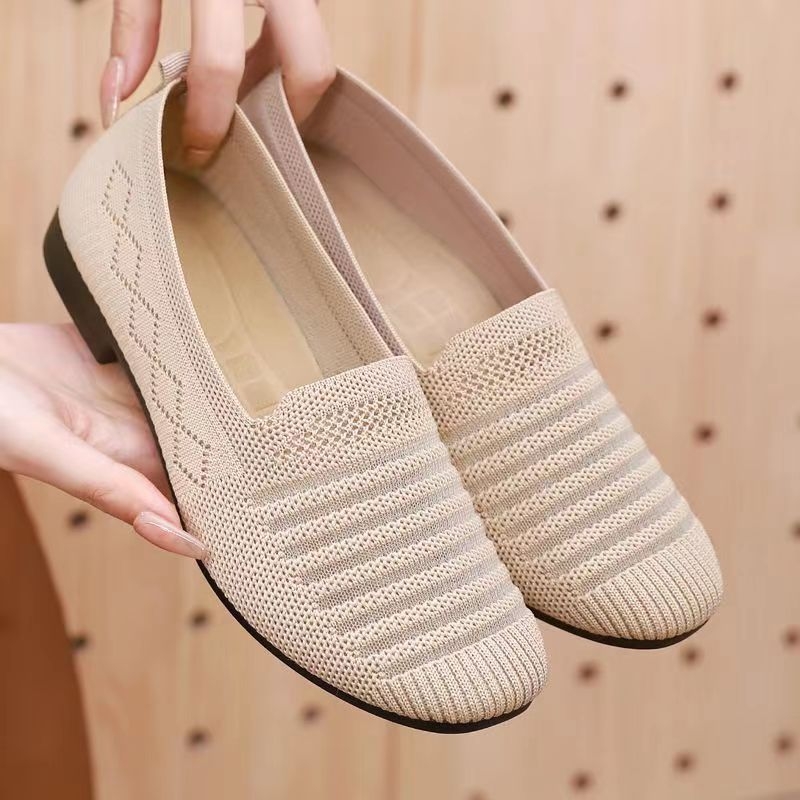 Ženske ljetne slip-on cipele od prozračne mrežaste tkanine, perforirani dizajn, ravna potplata za udoban hod