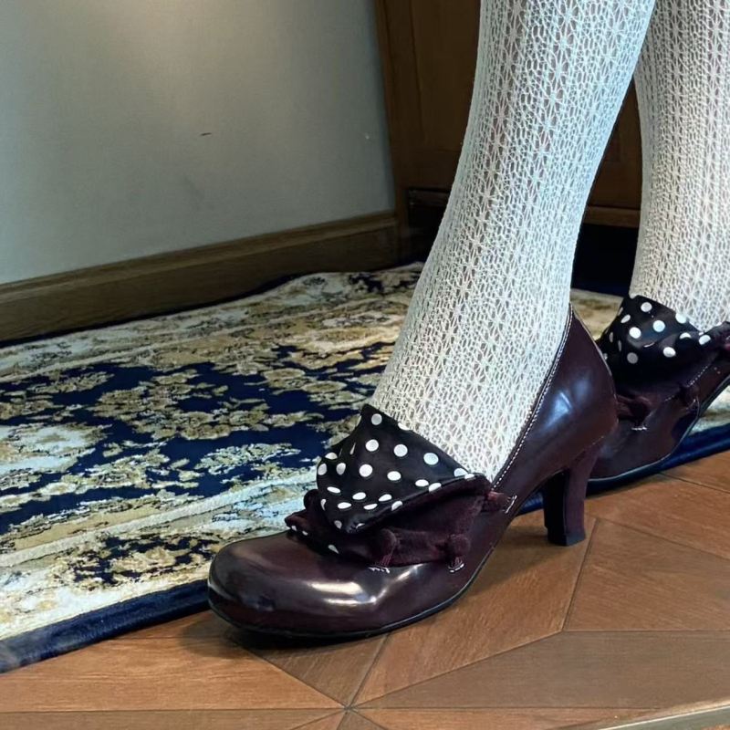 Ženske Mary Jane cipele s tankim potpeticom, retro stil, niski otvor