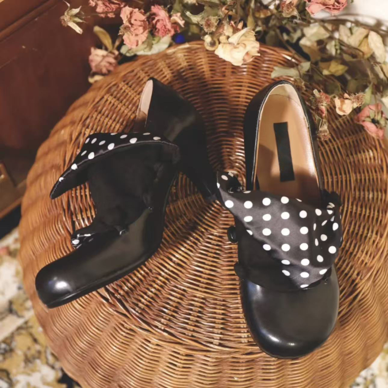 Ženske Mary Jane cipele s tankim potpeticom, retro stil, niski otvor