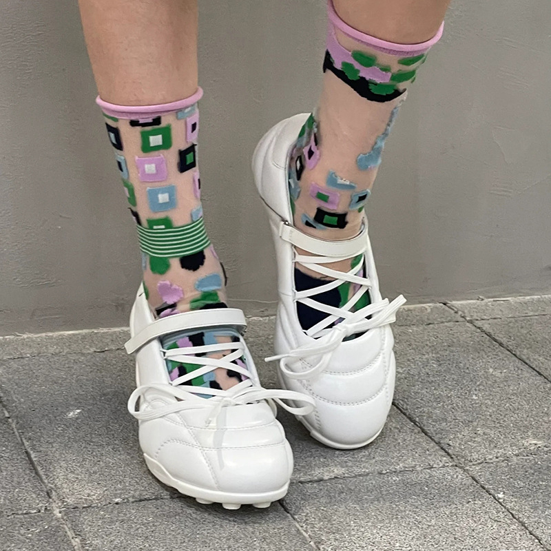 Interstellar serija: srebrne baletanke Mary Jane s vezicama i mašnicom, sportski stil, mali petu