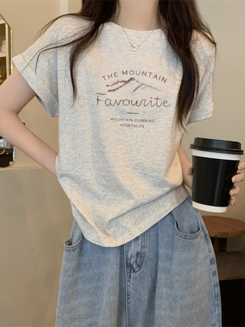 Ženski ljetni pamučni T-shirt kratkih rukava, opuštenog kroja, print anime karikatura, plus veličina