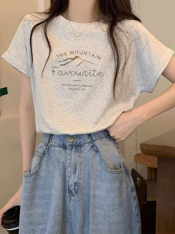 Ženski ljetni pamučni T-shirt kratkih rukava, opuštenog kroja, print anime karikatura, plus veličina